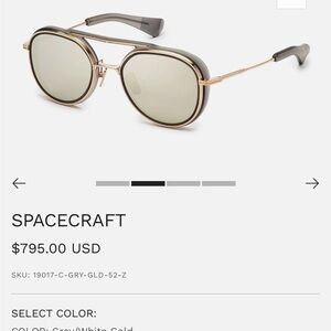 DITA Spacecraft Aviator Sunglasses in Grey and Gold
